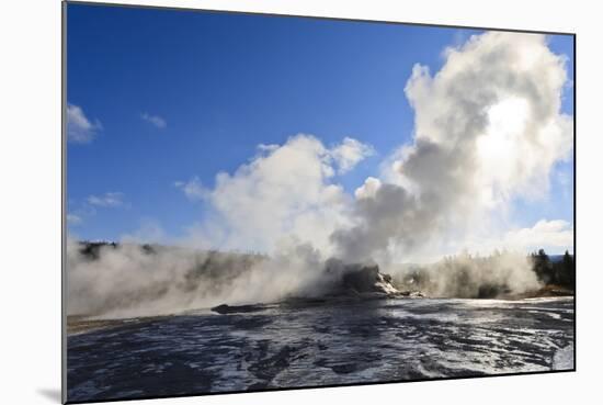 Castle Geyser Steam Blocks Sun-Eleanor-Mounted Photographic Print