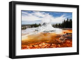 Castle Geyser Yellowstone Park-null-Framed Art Print