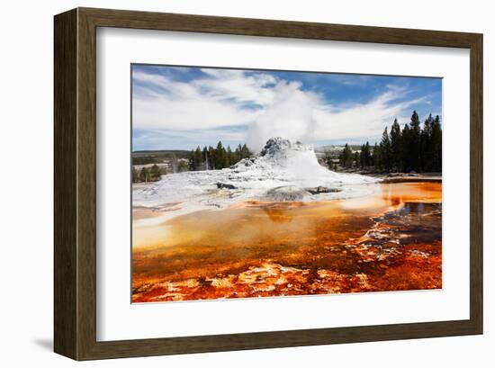 Castle Geyser Yellowstone Park-null-Framed Art Print