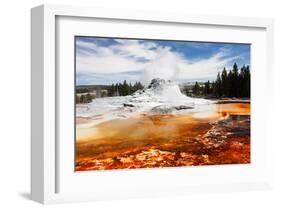 Castle Geyser Yellowstone Park-null-Framed Art Print