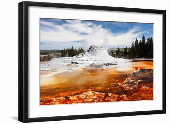 Castle Geyser Yellowstone Park-null-Framed Art Print