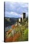 Castle Gutenfels High Above the Rhine, Autumn, on the Bottom Left the Town Kaub-Uwe Steffens-Stretched Canvas