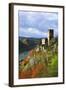 Castle Gutenfels High Above the Rhine, Autumn, on the Bottom Left the Town Kaub-Uwe Steffens-Framed Photographic Print