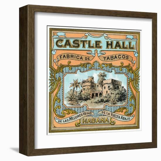 Castle Hall Brand Cigar Outer Box Label-Lantern Press-Framed Art Print