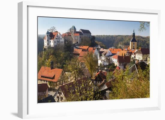 Castle Hohnstein in Autumn, Hohnstein, Saxon Switzerland, Germany-Peter Adams-Framed Photographic Print