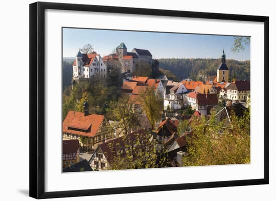 Castle Hohnstein in Autumn, Hohnstein, Saxon Switzerland, Germany-Peter Adams-Framed Photographic Print