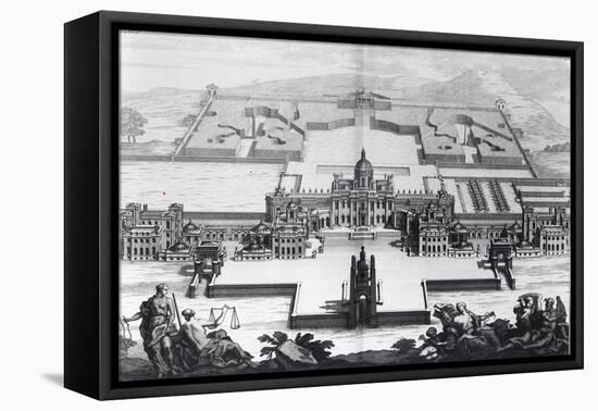 Castle Howard, from 'Vitruvius Britannicus' by Colen Campbell, Engraved by Hendrik Hulsbergh-Colen Campbell-Framed Stretched Canvas