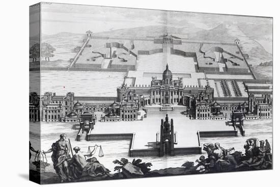 Castle Howard, from 'Vitruvius Britannicus' by Colen Campbell, Engraved by Hendrik Hulsbergh-Colen Campbell-Stretched Canvas