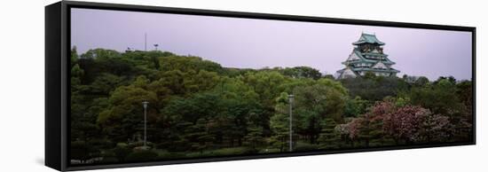 Castle in a Forest, Osaka Castle, Chuo Ward, Osaka, Osaka Prefecture, Kinki Region, Honshu, Japan-null-Framed Stretched Canvas