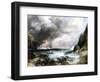 Castle in Scotland, 1910 (Oil on Board)-Thomas Moran-Framed Premium Giclee Print