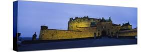 Castle Lit Up at Dusk, Edinburgh Castle, Edinburgh, Scotland, United Kingdom-null-Stretched Canvas