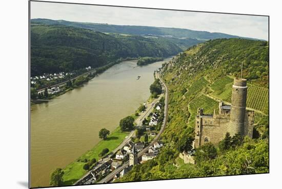 Castle Maus and River Rhine, Rhineland-Palatinate, Germany, Europe-Jochen Schlenker-Mounted Photographic Print