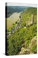 Castle Maus and River Rhine, Rhineland-Palatinate, Germany, Europe-Jochen Schlenker-Stretched Canvas