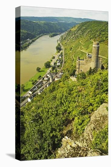 Castle Maus and River Rhine, Rhineland-Palatinate, Germany, Europe-Jochen Schlenker-Stretched Canvas