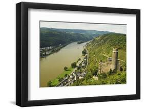 Castle Maus and River Rhine, Rhineland-Palatinate, Germany, Europe-Jochen Schlenker-Framed Photographic Print