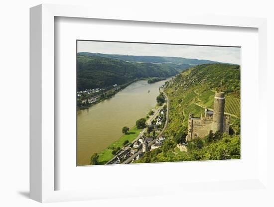 Castle Maus and River Rhine, Rhineland-Palatinate, Germany, Europe-Jochen Schlenker-Framed Photographic Print