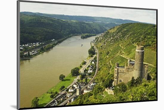 Castle Maus and River Rhine, Rhineland-Palatinate, Germany, Europe-Jochen Schlenker-Mounted Photographic Print