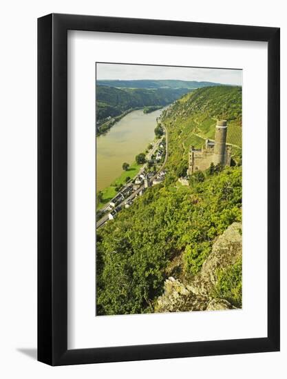 Castle Maus and River Rhine, Rhineland-Palatinate, Germany, Europe-Jochen Schlenker-Framed Photographic Print