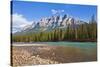 Castle Mountain Behind the Bow River at Castle Junction-Neale Clark-Stretched Canvas