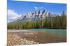 Castle Mountain Behind the Bow River at Castle Junction-Neale Clark-Mounted Photographic Print