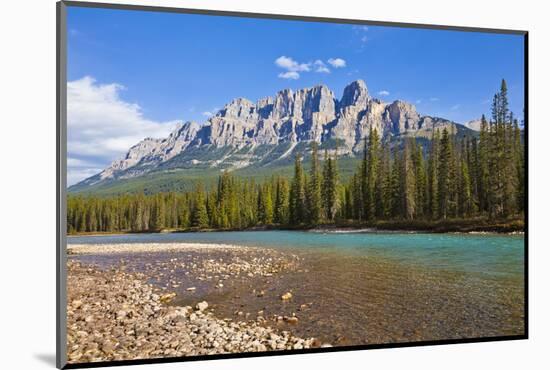 Castle Mountain Behind the Bow River at Castle Junction-Neale Clark-Mounted Photographic Print