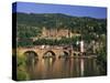 Castle, Neckar River and Alte Bridge, Heidelberg, Baden Wurttemberg, Germany, Europe-Gavin Hellier-Stretched Canvas