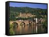 Castle, Neckar River and Alte Bridge, Heidelberg, Baden Wurttemberg, Germany, Europe-Gavin Hellier-Framed Stretched Canvas