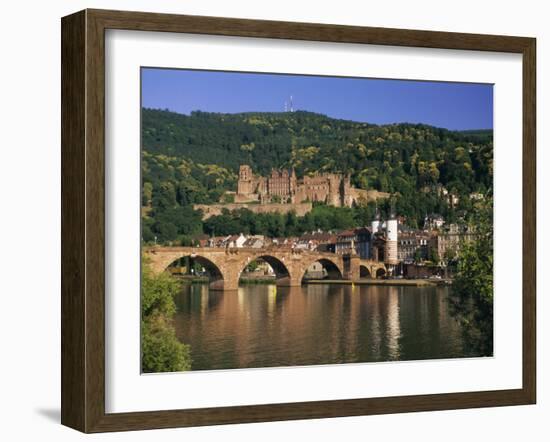 Castle, Neckar River and Alte Bridge, Heidelberg, Baden Wurttemberg, Germany, Europe-Gavin Hellier-Framed Photographic Print