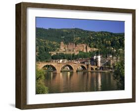 Castle, Neckar River and Alte Bridge, Heidelberg, Baden Wurttemberg, Germany, Europe-Gavin Hellier-Framed Photographic Print