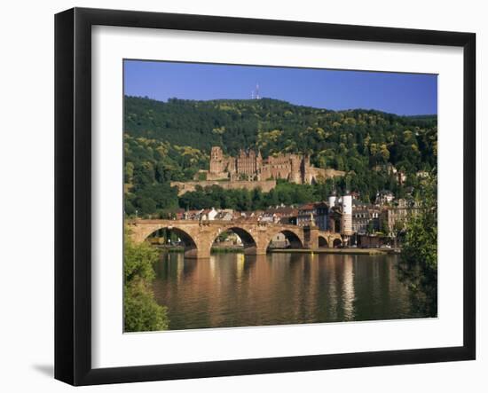 Castle, Neckar River and Alte Bridge, Heidelberg, Baden Wurttemberg, Germany, Europe-Gavin Hellier-Framed Photographic Print