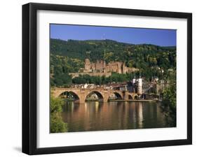 Castle, Neckar River and Alte Bridge, Heidelberg, Baden Wurttemberg, Germany, Europe-Gavin Hellier-Framed Photographic Print