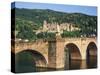 Castle, Neckar River and Alte Bridge, Heidelberg, Baden-Wurttemberg, Germany, Europe-Gavin Hellier-Stretched Canvas