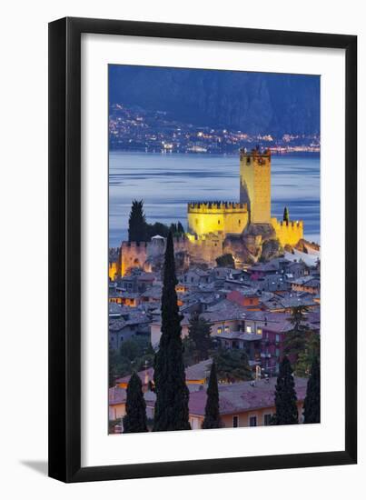 Castle of Malcesine at Lake Garda, Veneto, Italy-Rainer Mirau-Framed Photographic Print