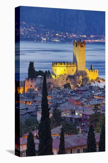 Castle of Malcesine at Lake Garda, Veneto, Italy-Rainer Mirau-Stretched Canvas