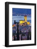 Castle of Malcesine at Lake Garda, Veneto, Italy-Rainer Mirau-Framed Photographic Print