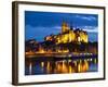 Castle of Meissen at Night Above the River Elbe, Saxony, Germany, Europe-Michael Runkel-Framed Photographic Print