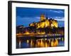 Castle of Meissen at Night Above the River Elbe, Saxony, Germany, Europe-Michael Runkel-Framed Photographic Print