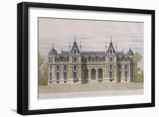 Castle of Neuflize, Garden Facade, Illustration from 'Le Moniteur Des Architectes'-null-Framed Giclee Print