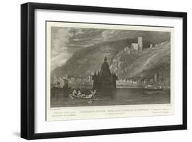 Castle of Pfalz, Caub, and Ruins of Gutenfels-William Tombleson-Framed Giclee Print