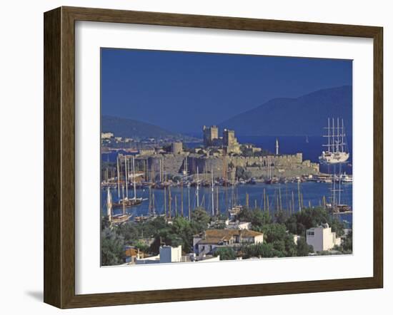 Castle of St. Peter and Yachts Moored in Harbour, Bodrum, Anatolia, Turkey Minor, Eurasia-Papadopoulos Sakis-Framed Photographic Print