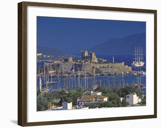 Castle of St. Peter and Yachts Moored in Harbour, Bodrum, Anatolia, Turkey Minor, Eurasia-Papadopoulos Sakis-Framed Photographic Print