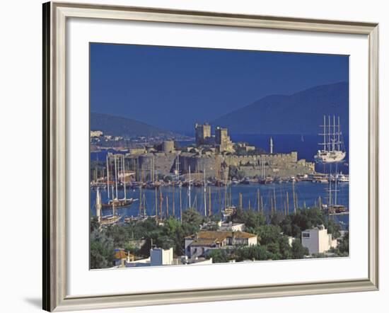 Castle of St. Peter and Yachts Moored in Harbour, Bodrum, Anatolia, Turkey Minor, Eurasia-Papadopoulos Sakis-Framed Photographic Print