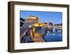 Castle Of The Holy Angel Lit Up at Dusk, Rome, Lazio, Italy-George Oze-Framed Photographic Print