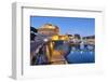 Castle Of The Holy Angel Lit Up at Dusk, Rome, Lazio, Italy-George Oze-Framed Photographic Print