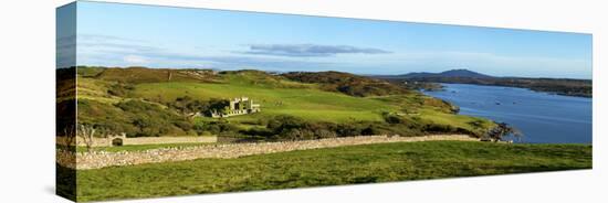 Castle on a Hill, Clifden Castle, Clifden, Connemara, County Galway, Republic of Ireland-null-Stretched Canvas