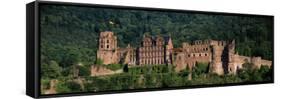 Castle on a Hillside, Heidelberg, Baden-Wurttemberg, Germany-null-Framed Stretched Canvas