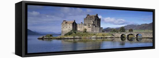 Castle on an Island, Eilean Donan, Loch Duich, Dornie, Highlands Region, Scotland-null-Framed Stretched Canvas