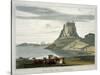 Castle on Holy Island, Northumberland, c.1822-Thomas & William Daniell-Stretched Canvas