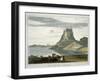 Castle on Holy Island, Northumberland, c.1822-Thomas & William Daniell-Framed Giclee Print