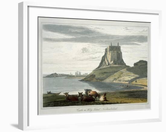 Castle on Holy Island, Northumberland, c.1822-Thomas & William Daniell-Framed Giclee Print